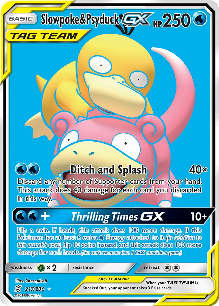 Slowpoke & Psyduck-GX 217 — Unified Minds 217, Holofoil finish