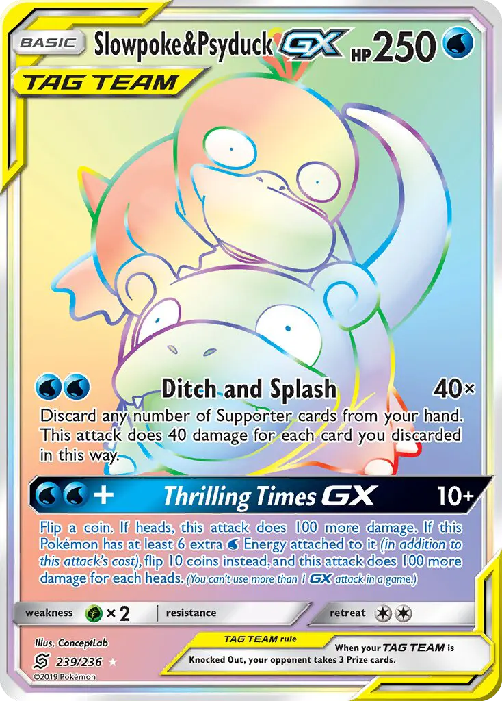 Slowpoke & Psyduck-GX 239 — Unified Minds 239, Holofoil finish