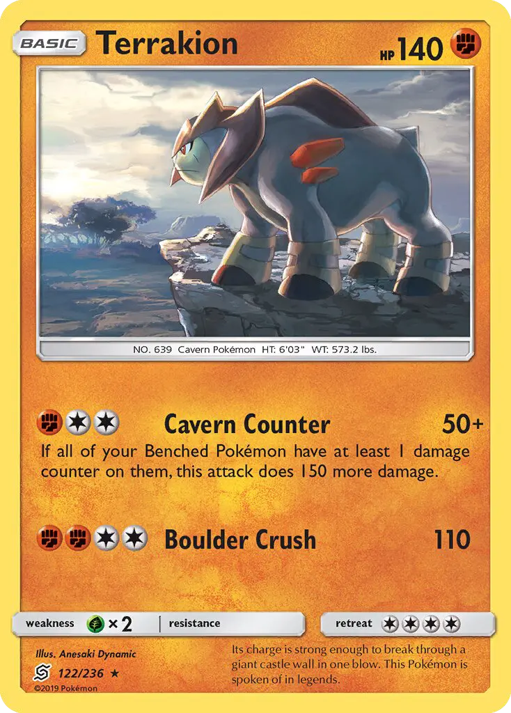 Terrakion 122 — Unified Minds 122, Holofoil finish