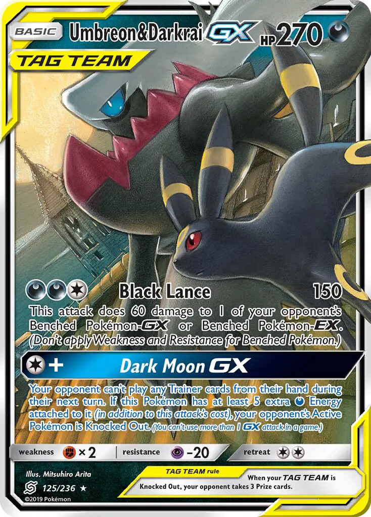 Umbreon & Darkrai-GX 125 card from Unified Minds