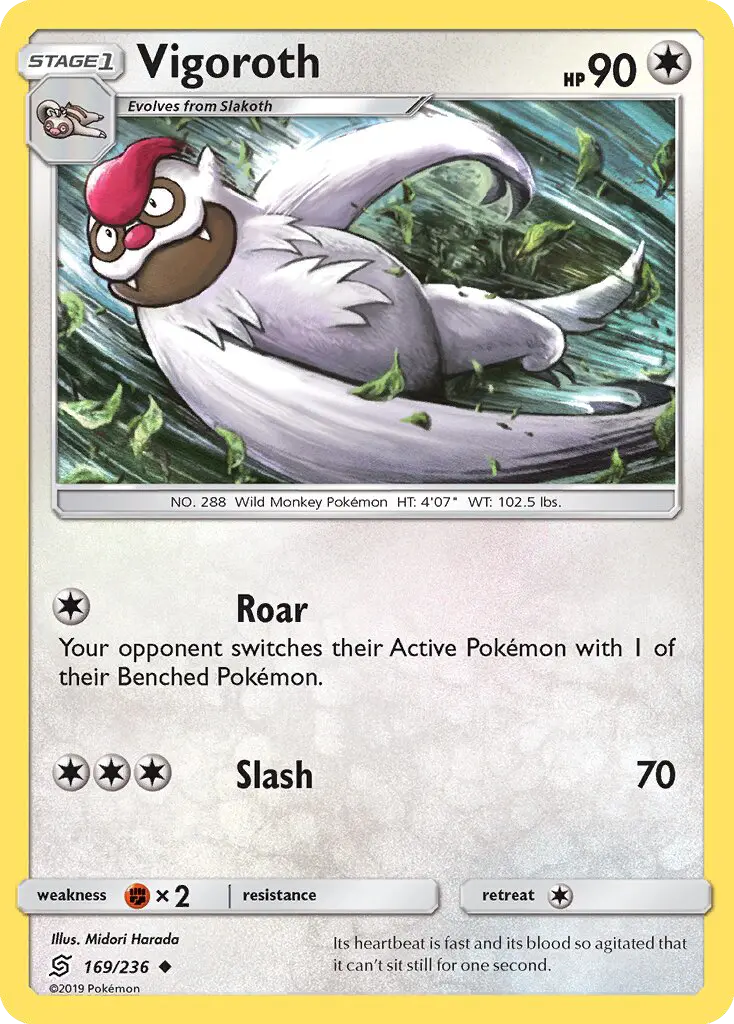 Vigoroth 169 card from Unified Minds