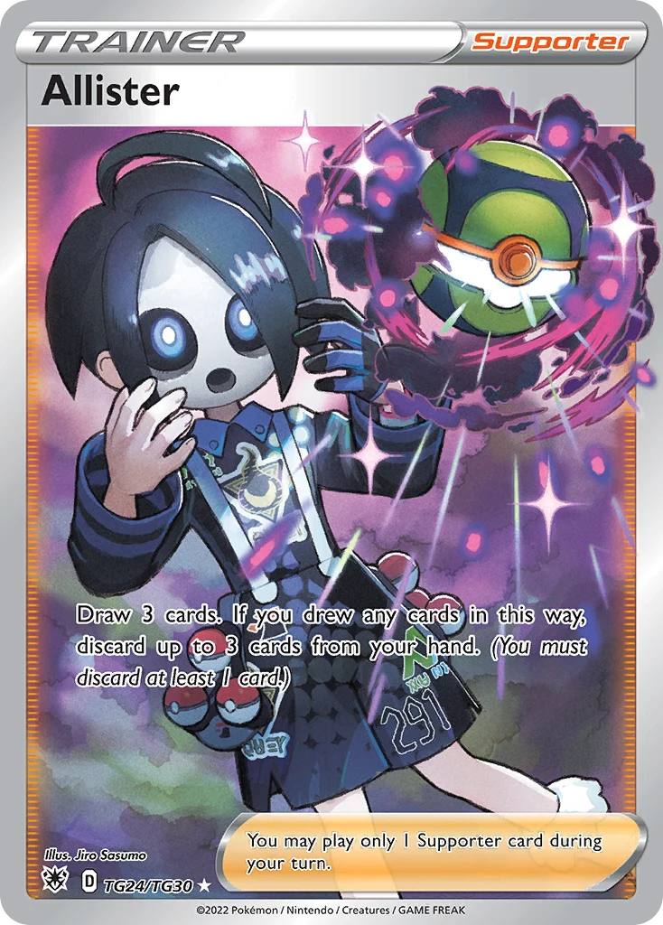 Allister TG24 — Astral Radiance Trainer Gallery TG24, Holofoil finish