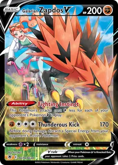 Galarian Zapdos V — Astral Radiance Trainer Gallery #TG19