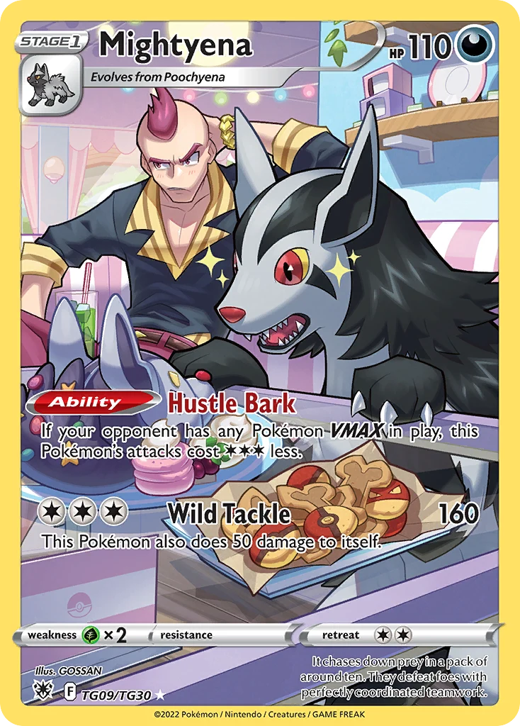 Mightyena TG09 card from Astral Radiance Trainer Gallery
