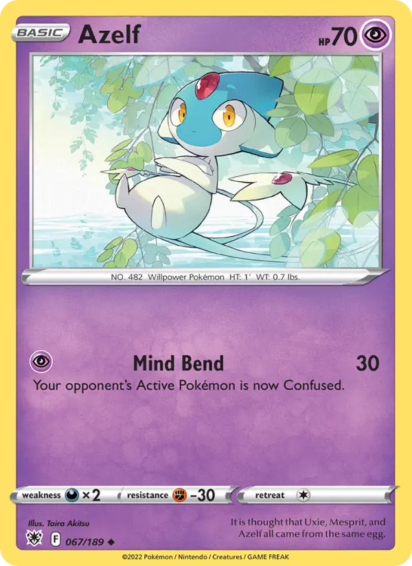 Azelf 67 card from Astral Radiance