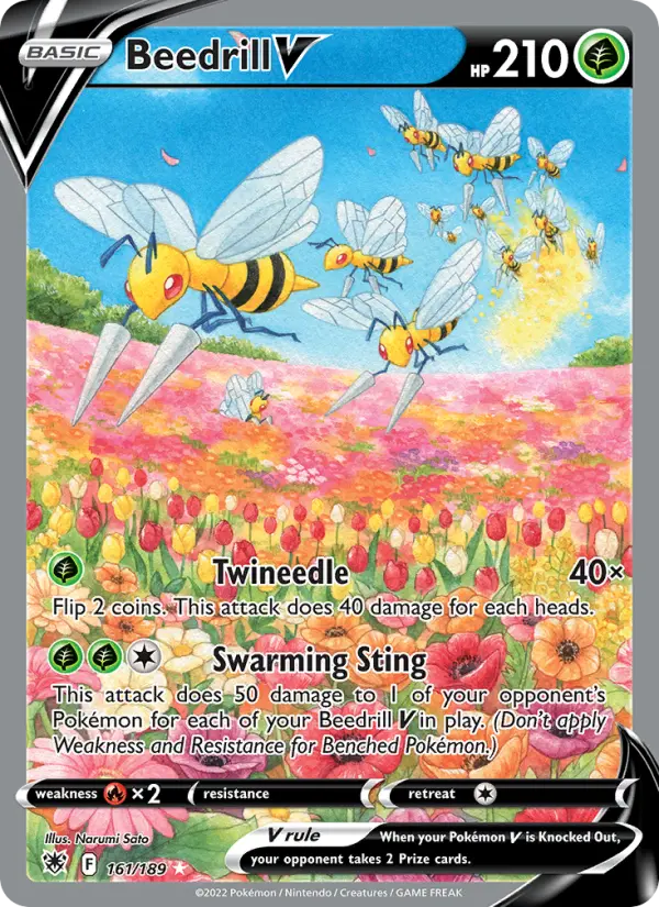Beedrill V 161 — Astral Radiance 161, Holofoil finish