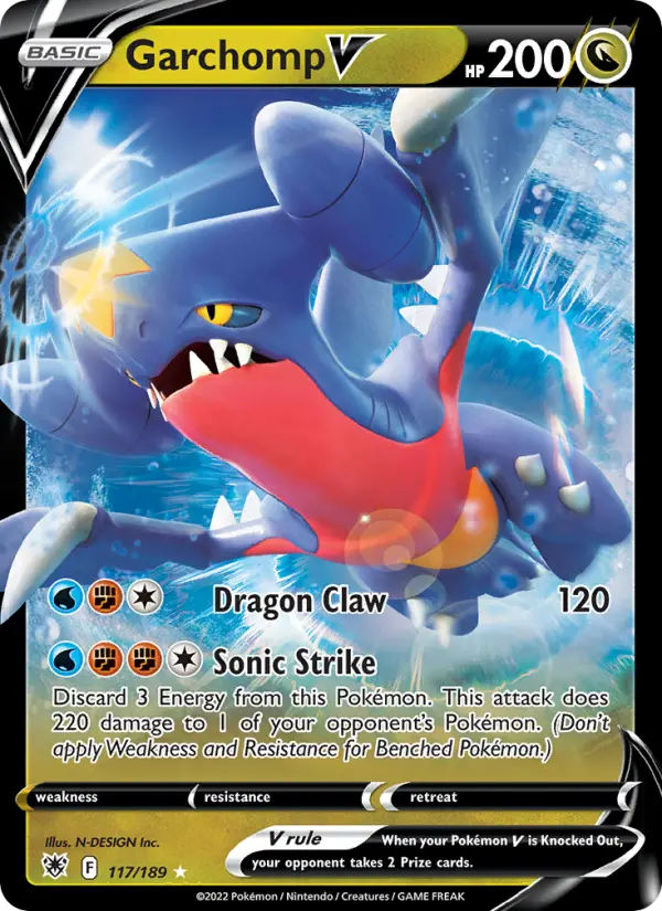 Garchomp V 117 card from Astral Radiance