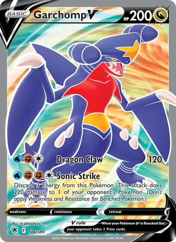 Garchomp V 178 — Astral Radiance 178, Holofoil finish
