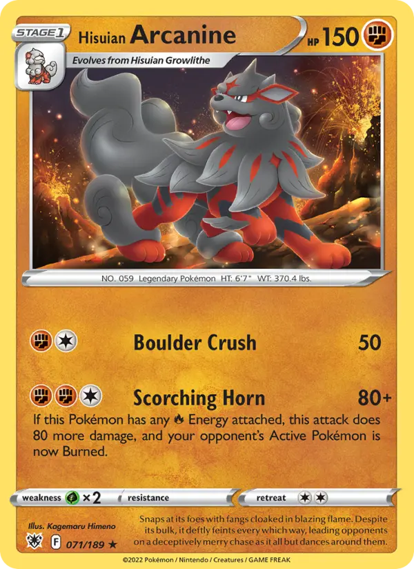 Hisuian Arcanine 71 — Astral Radiance 71, Normal finish