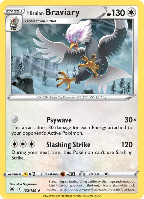 Hisuian Braviary 132 card from Astral Radiance