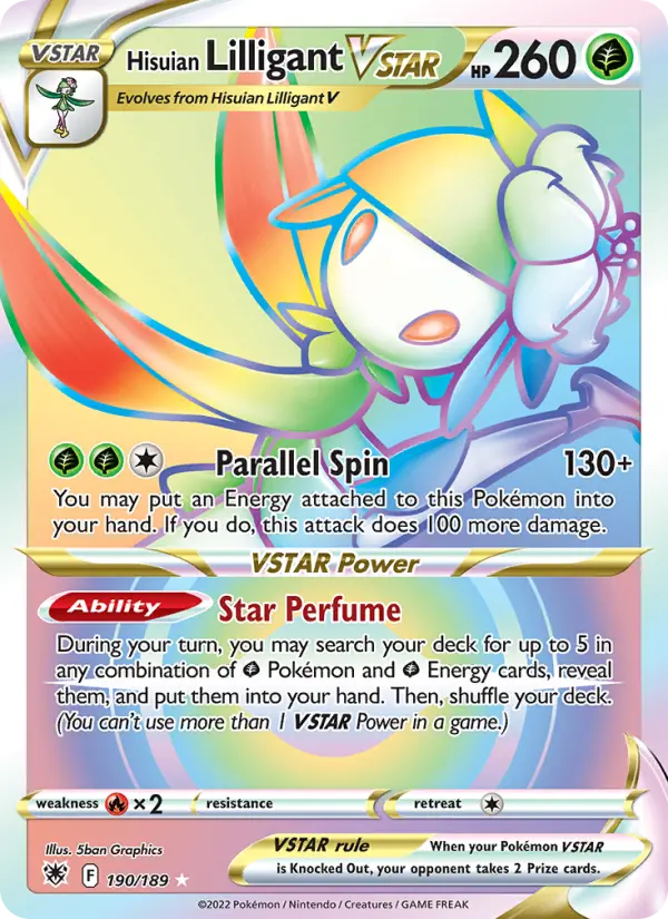 Hisuian Lilligant VSTAR 190 card from Astral Radiance