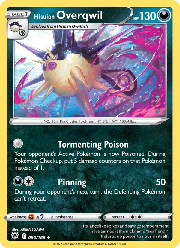 Hisuian Overqwil 90 card from Astral Radiance