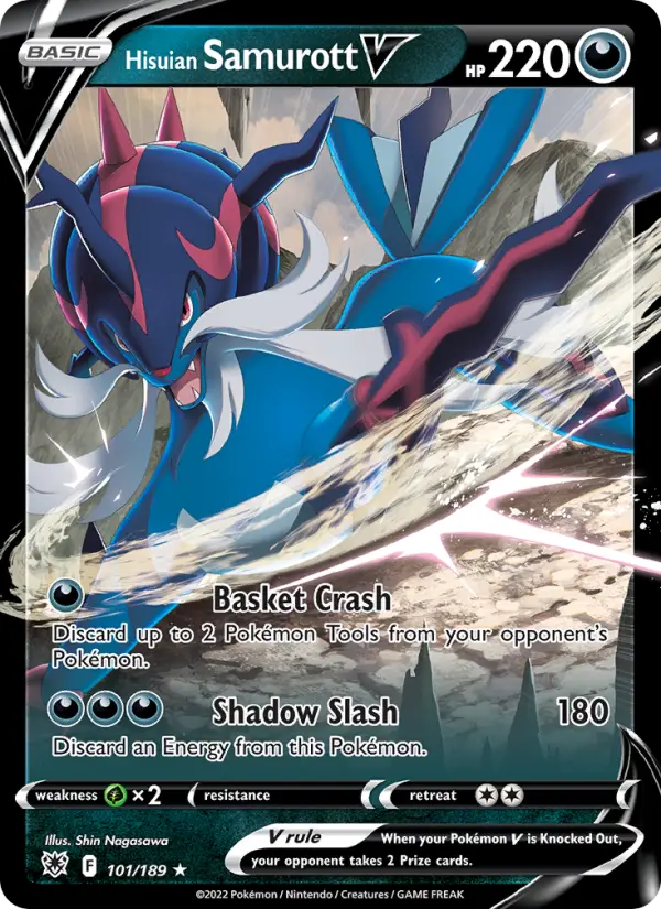 Hisuian Samurott V 101 card from Astral Radiance