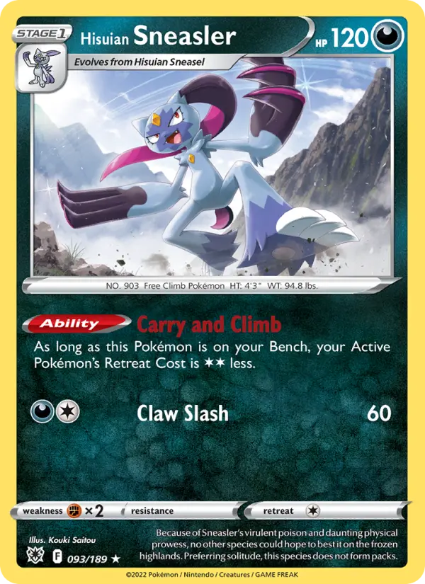 Hisuian Sneasler 93 card from Astral Radiance