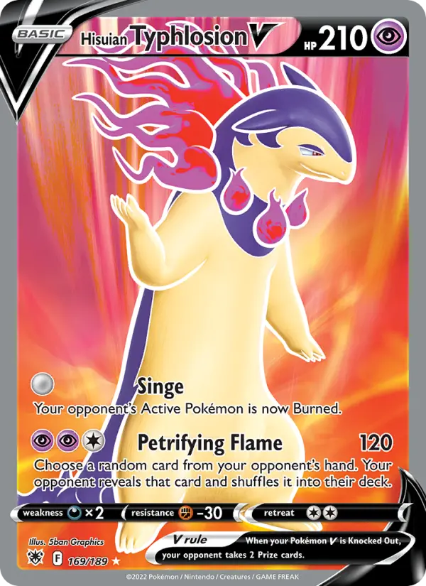 Hisuian Typhlosion V 169 card from Astral Radiance