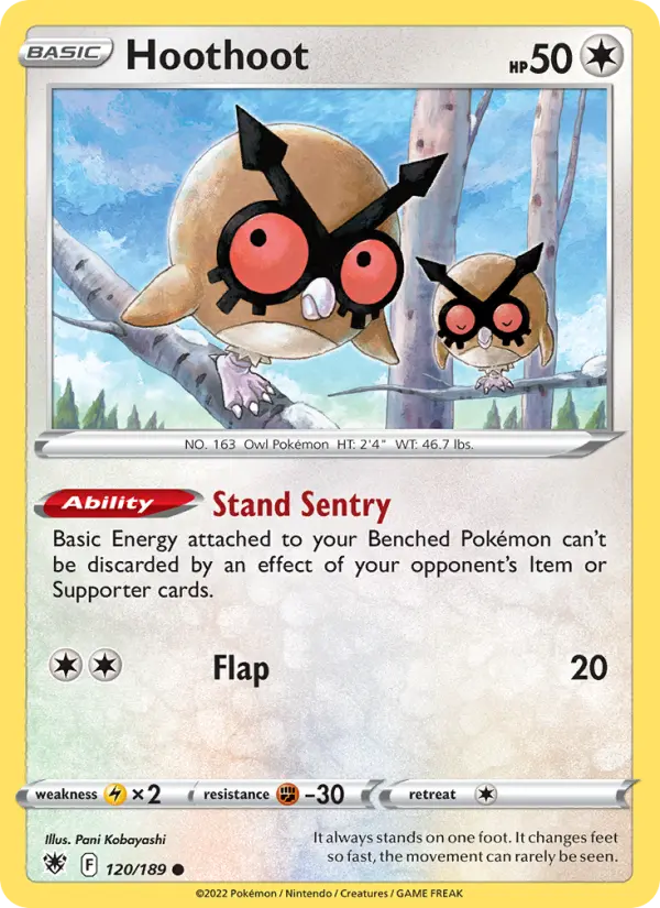 Hoothoot 120 card from Astral Radiance