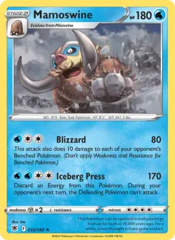 Mamoswine 33 — shown as an example of the Reverse Holofoil finish