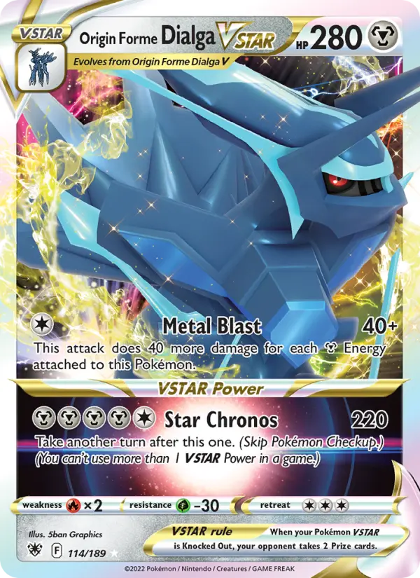 Origin Forme Dialga VSTAR 114 card from Astral Radiance