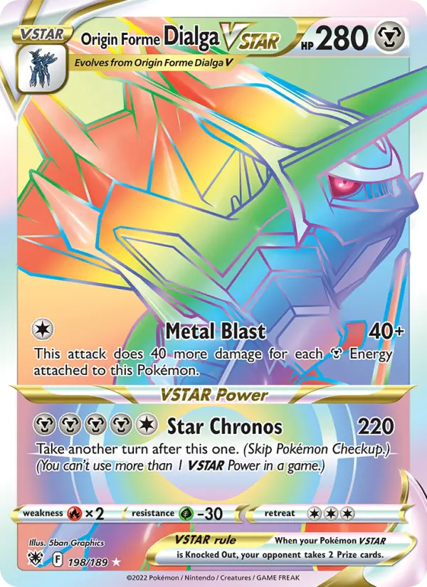 Origin Forme Dialga VSTAR 198 card from Astral Radiance