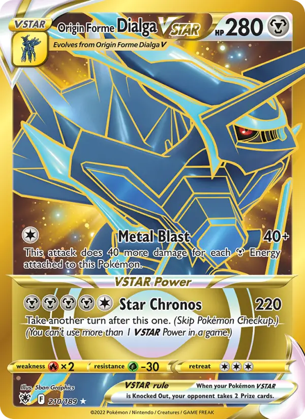 Origin Forme Dialga VSTAR 210 card from Astral Radiance