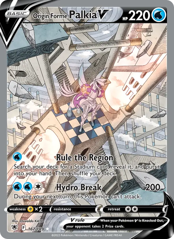 Origin Forme Palkia V 167 card from Astral Radiance