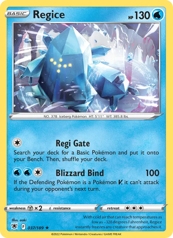 Regice 37 card from Astral Radiance