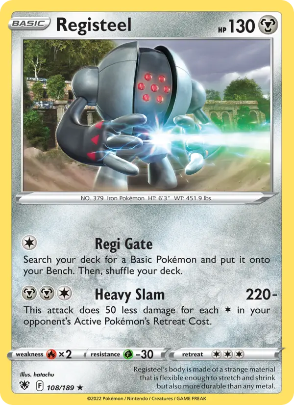 Registeel 108 card from Astral Radiance