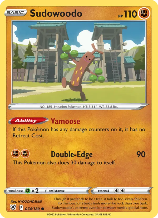 Sudowoodo 74 card from Astral Radiance
