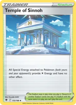 Temple of Sinnoh 155 — shown as an example of the Reverse Holofoil finish
