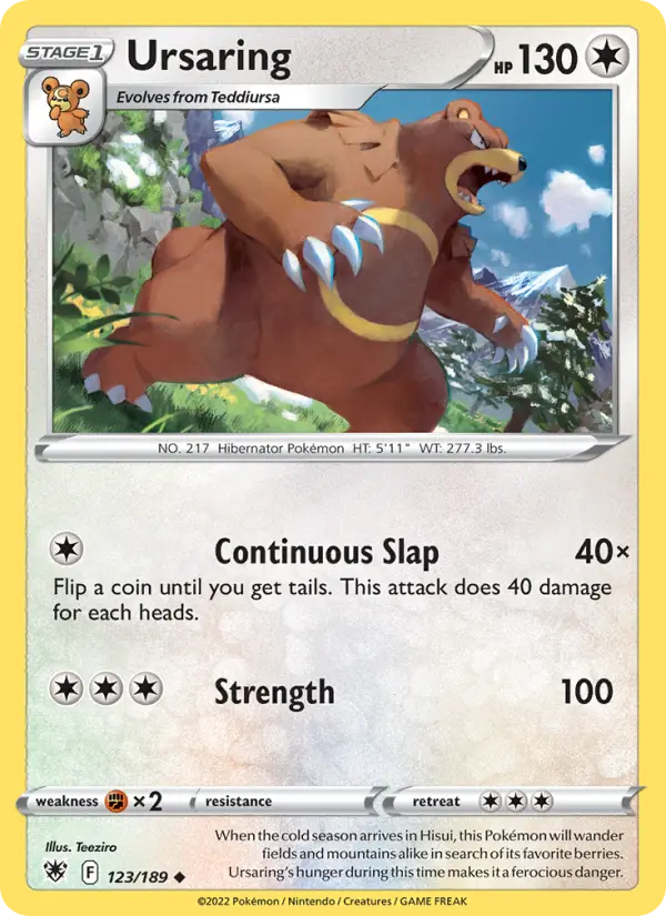 Ursaring 123 card from Astral Radiance