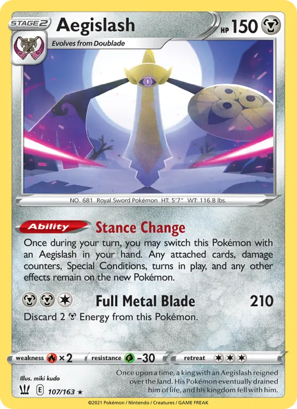 Aegislash 107 — Battle Styles 107, Holofoil finish