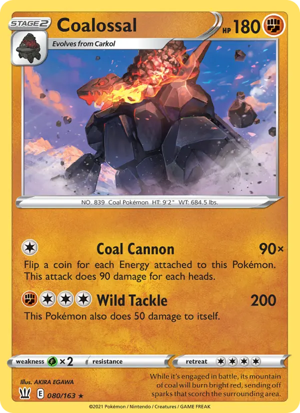 Coalossal 80 card from Battle Styles