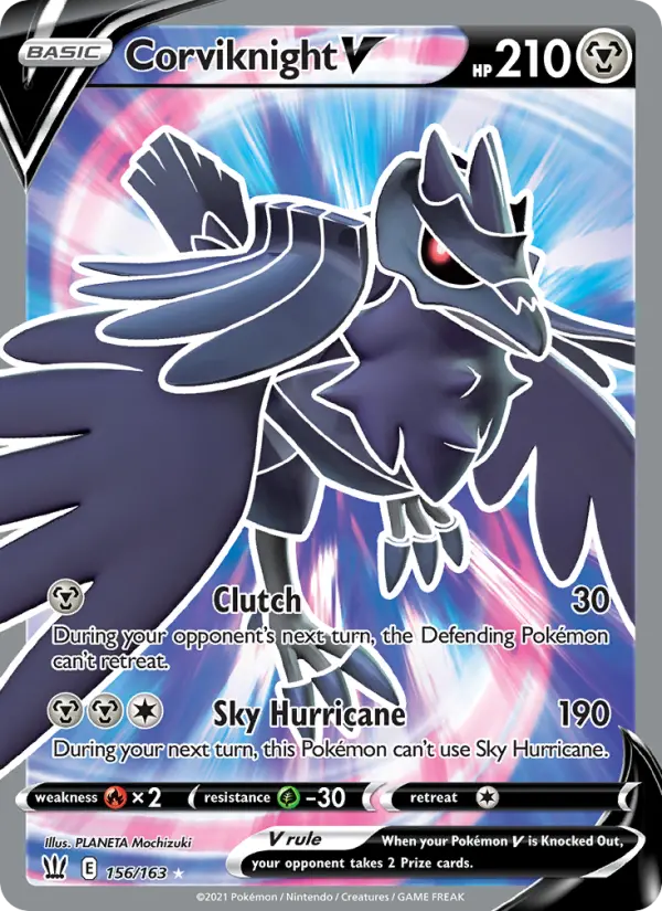 Corviknight V 156 card from Battle Styles