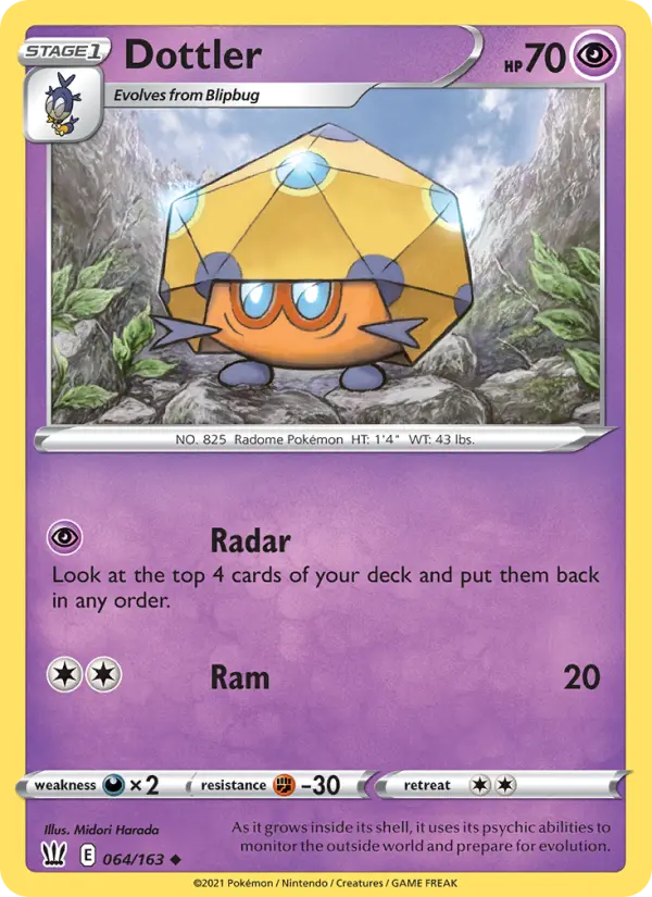 Dottler 64 card from Battle Styles
