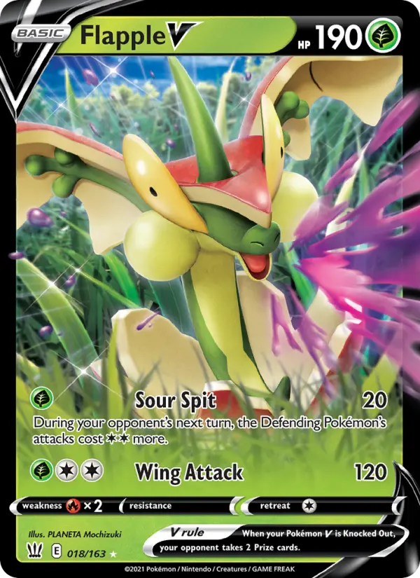 Flapple V 18 card from Battle Styles