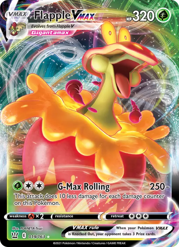 Flapple VMAX 19 card from Battle Styles