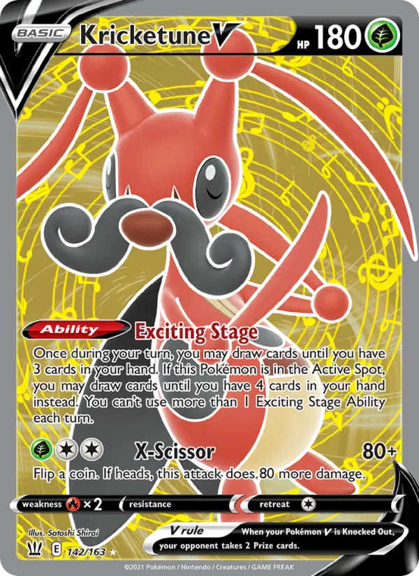 Kricketune V 142 card from Battle Styles