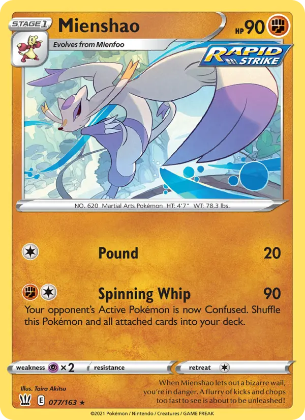 Mienshao 77 card from Battle Styles