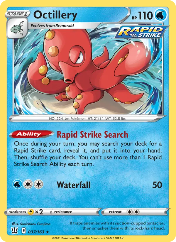 Octillery 37 — Battle Styles 37, Holofoil finish