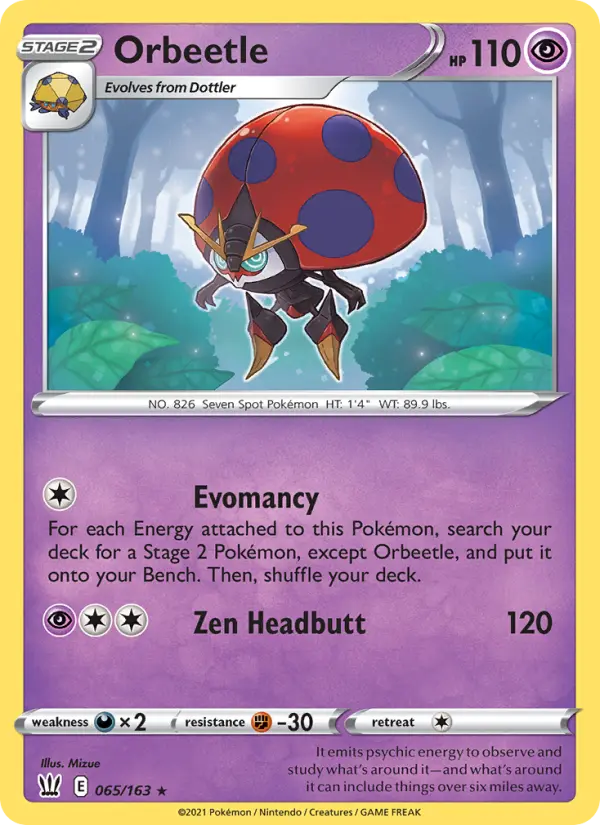 Orbeetle 65 card from Battle Styles