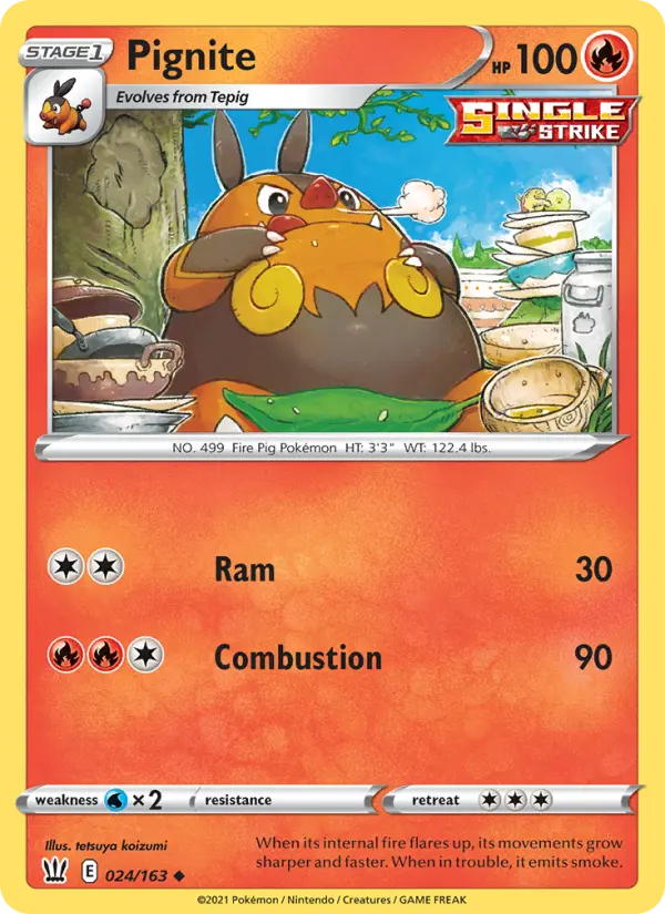 Pignite 24 card from Battle Styles