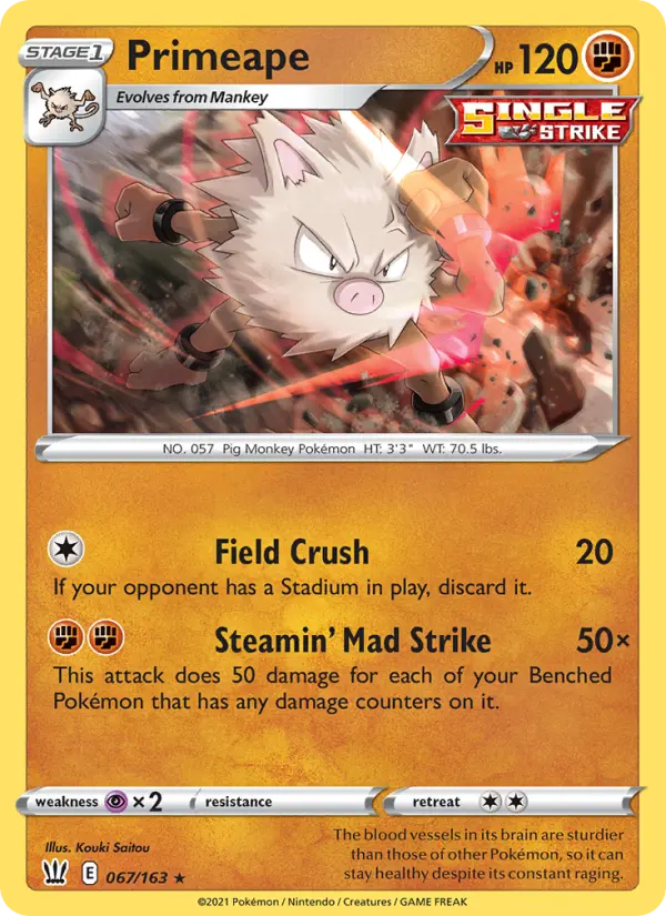 Primeape 67 — Battle Styles 67, Normal finish