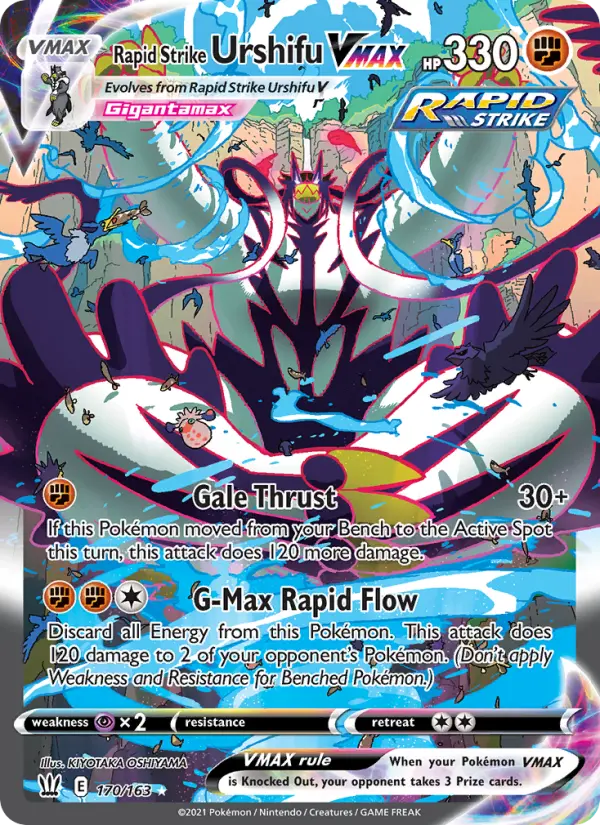 Rapid Strike Urshifu VMAX 170 card from Battle Styles