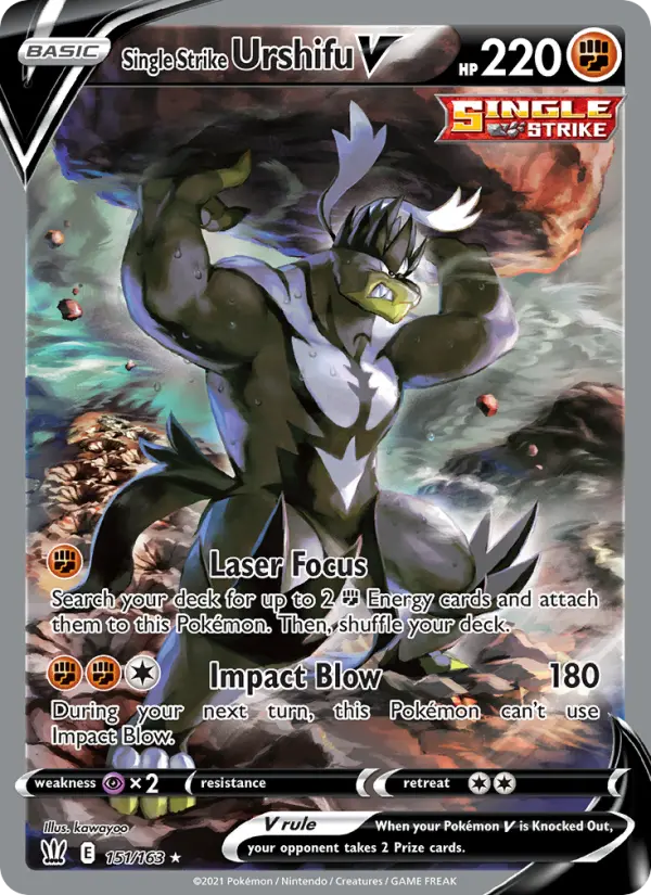 Single Strike Urshifu V 151 card from Battle Styles