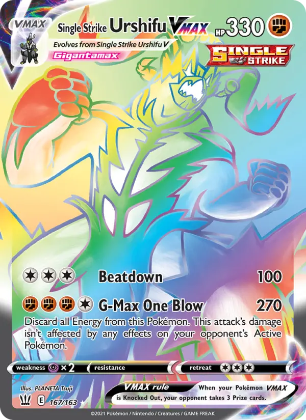 Single Strike Urshifu VMAX 167 — Battle Styles 167, Holofoil finish