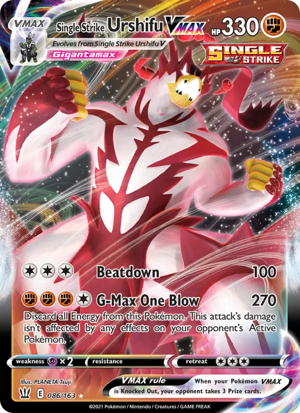Single Strike Urshifu VMAX 86 card from Battle Styles