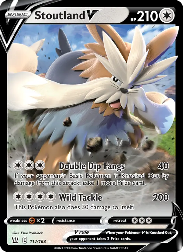 Stoutland V 117 — Battle Styles 117, Holofoil finish