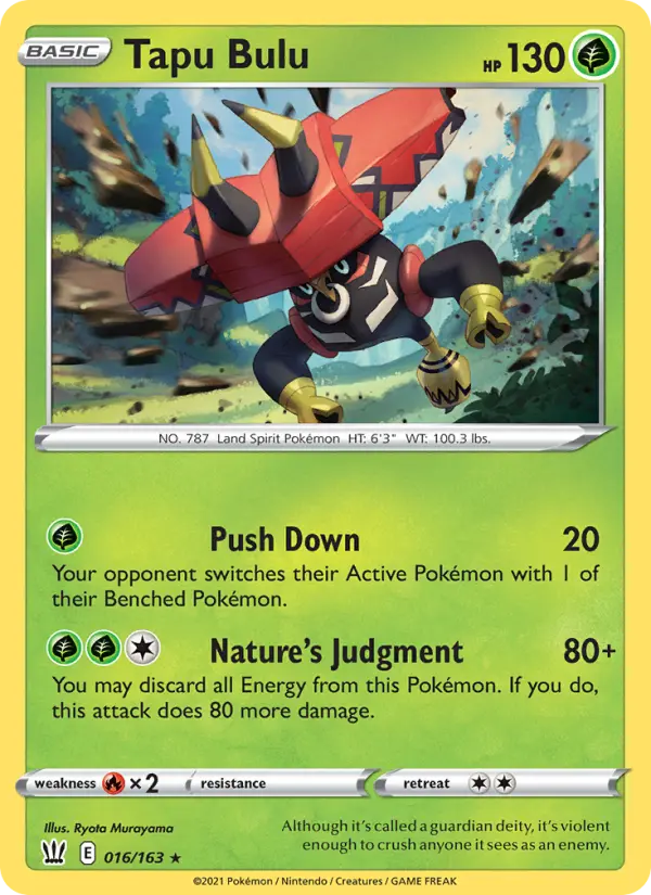 Tapu Bulu 16 card from Battle Styles