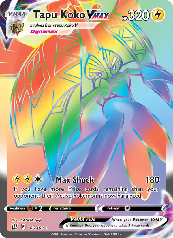 Tapu Koko VMAX 166 card from Battle Styles