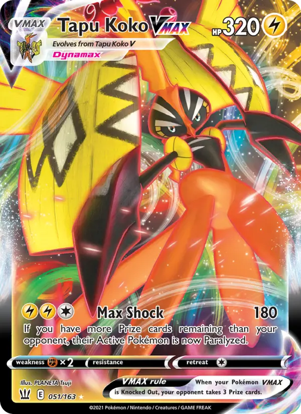 Tapu Koko VMAX 51 — Battle Styles 51, Holofoil finish
